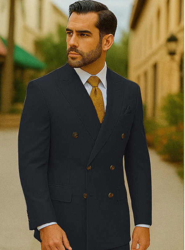 Best Mens Designer Modern Fit Double Breasted Wool Suit with Gold Buttons in Khaki - For Men Fashion Perfect For Wedding or Prom 2025 or Business or Church - 34 Short or Extra Small