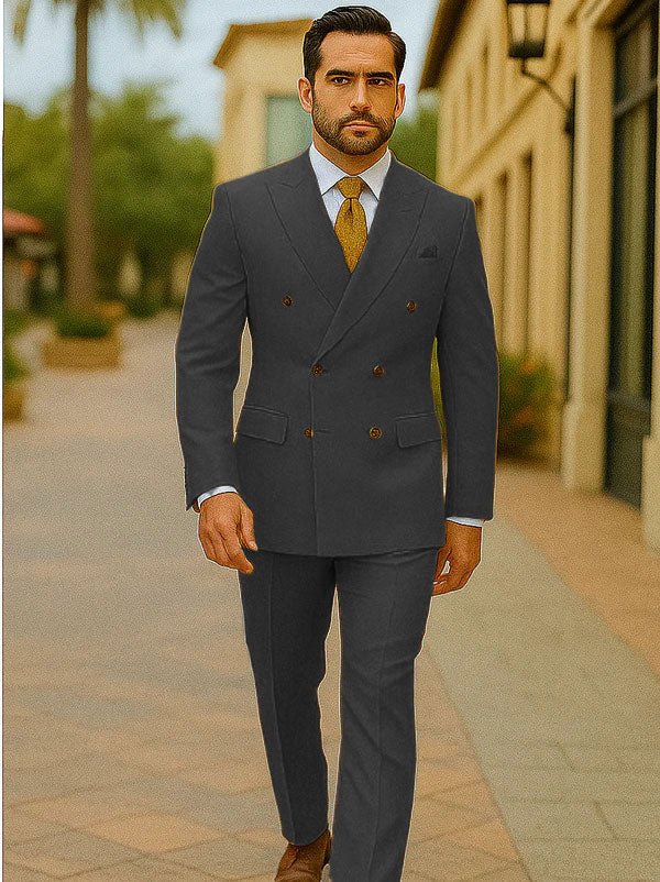 Best Mens Designer Modern Fit Double Breasted Wool Suit with Gold Buttons in Khaki - For Men Fashion Perfect For Wedding or Prom 2025 or Business or Church - 34 Short or Extra Small