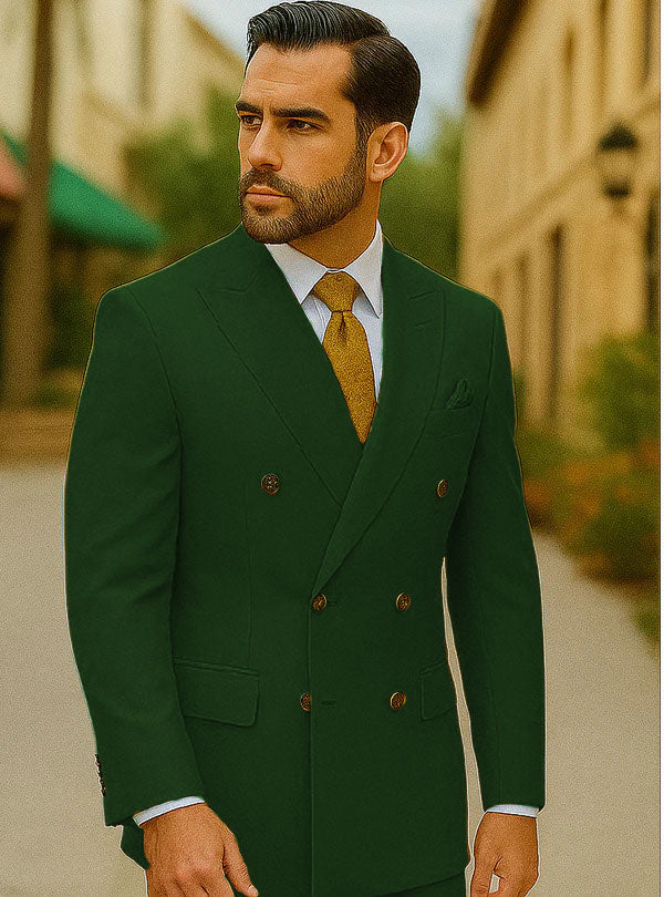Best Mens Designer Modern Fit Double Breasted Wool Suit with Gold Buttons in Khaki - For Men Fashion Perfect For Wedding or Prom 2025 or Business or Church - 34 Short or Extra Small