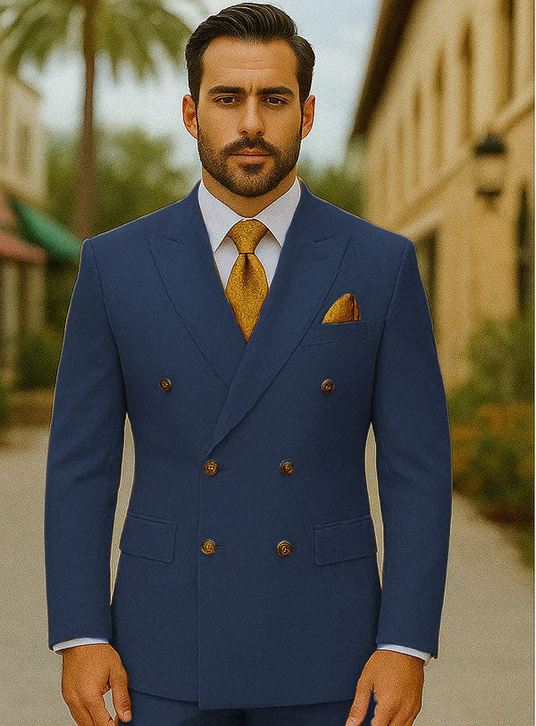 Best Mens Designer Modern Fit Double Breasted Wool Suit with Gold Buttons in Khaki - For Men Fashion Perfect For Wedding or Prom 2025 or Business or Church - 34 Short or Extra Small