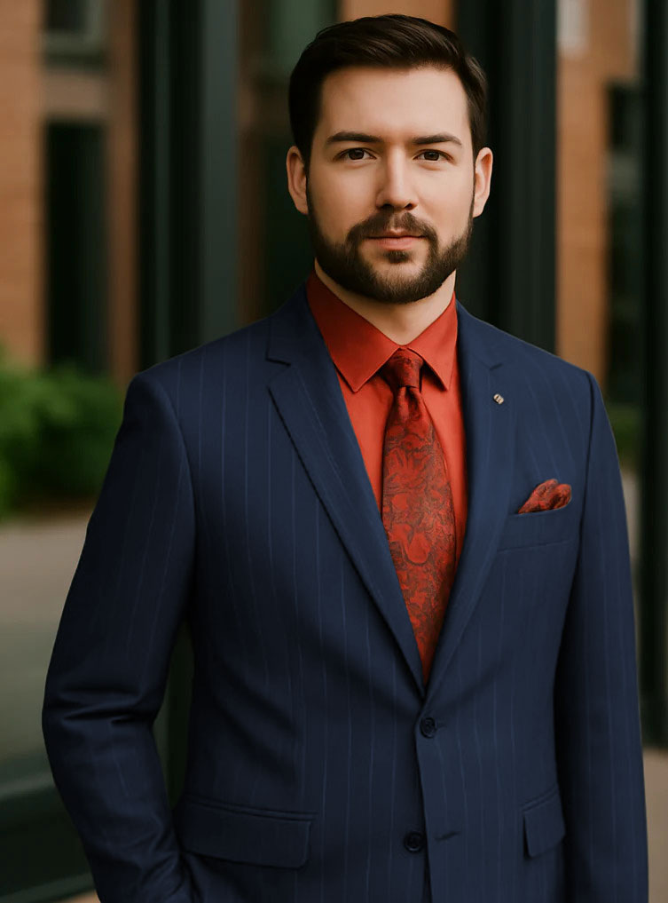 Big And Tall Grey Pinstripe Vested Suit tuxedo - 52 Long