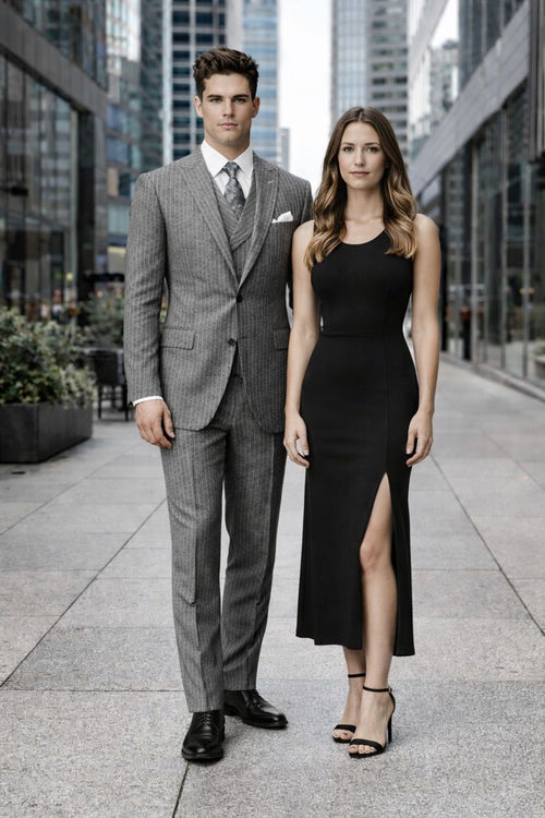 Big and Tall Suit - Grey Big and Tall Regular Fit 3 PC Suit-New Designer Collection