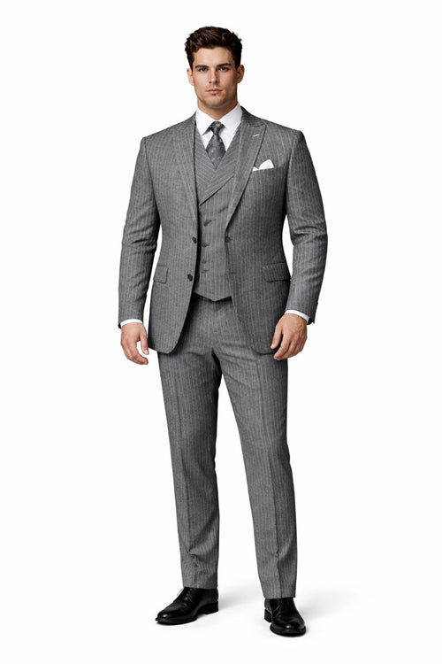 Big and Tall Suit - Grey Big and Tall Regular Fit 3 PC Suit-New Designer Collection