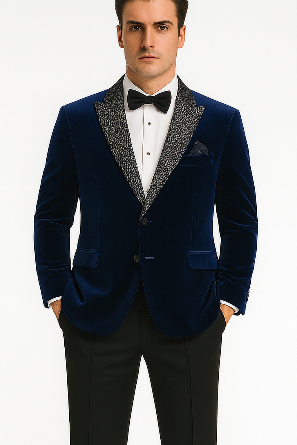 Big and Tall Velvet Blazer in Color Blue - Sportcoat Rhinestone-Embedded Stacy Adams $179 - 34 Short or Extra Small