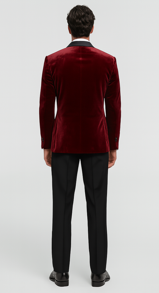 Big and Tall Velvet Blazer in Color Red - Sportcoat Rhinestone-Embedded Stacy Adams $179 - 34 Short or Extra Small