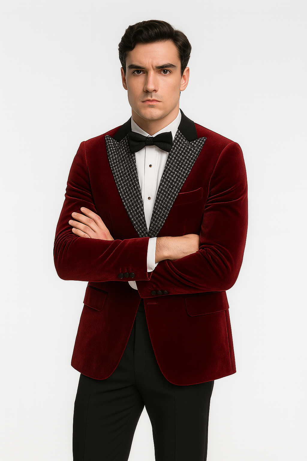 Big and Tall Velvet Blazer in Color Red - Sportcoat Rhinestone-Embedded Stacy Adams $179 - 34 Short or Extra Small