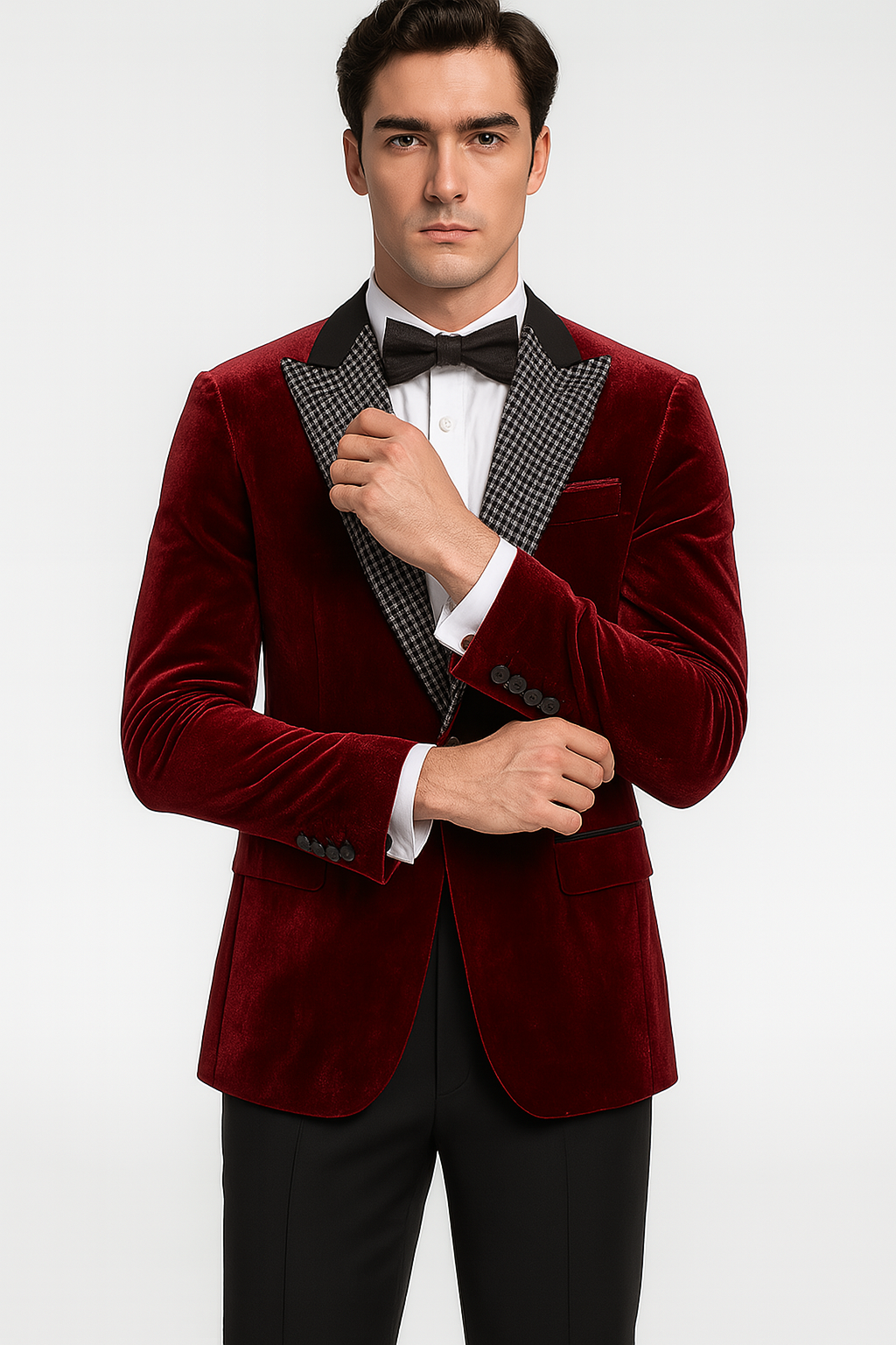 Big and Tall Velvet Blazer in Color Red - Sportcoat Rhinestone-Embedded Stacy Adams $179 - 34 Short or Extra Small