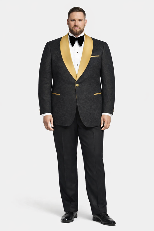 Black Paisley Suit - Wedding Prom 2026 Suit - Black Tuxedo-New Designer Collection