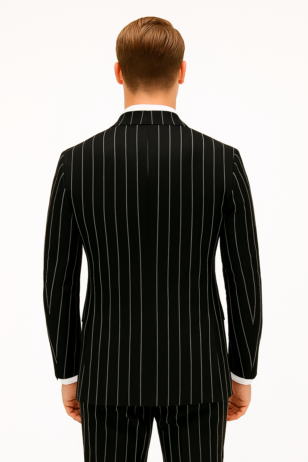 Black Pinstripe Suit - Gangster Suit - 1920's Suit - New Arrival - Coat Size 38