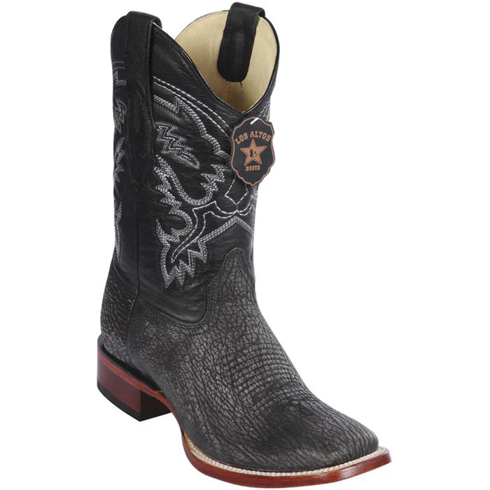 Black Sharkskin Boots - 6