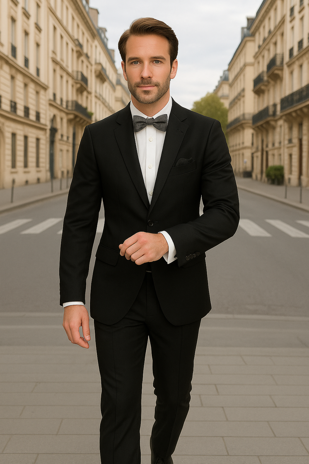 Wool Suit - Italian Made Business Suit by Statement Men's 2 Piece 100% Wool Modern Fit Suit - Subtle Texture - 38R