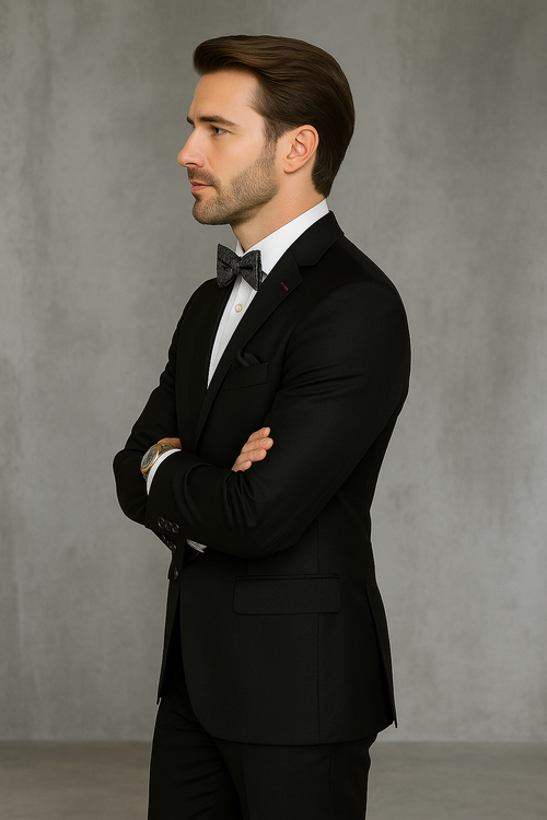 Modern Fit - Wool Suit - Italian Made Business Suit by Statement Men's 2 Piece 100% Wool Modern Fit Suit - Subtle Texture