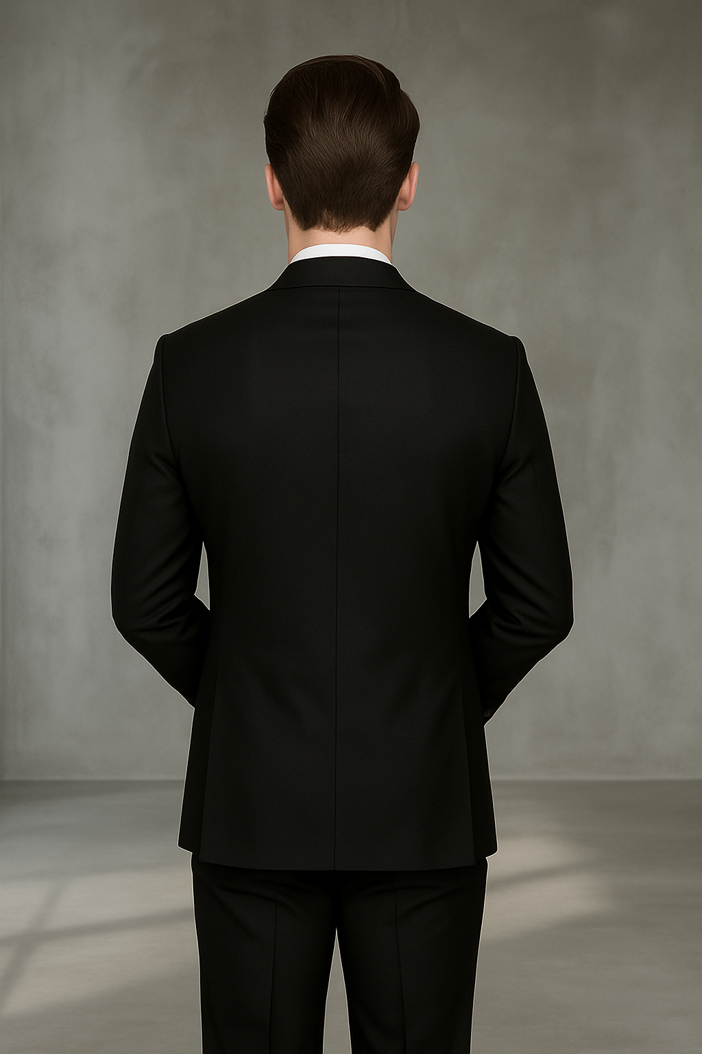 Wool Suit - Italian Made Business Suit by Statement Men's 2 Piece 100% Wool Modern Fit Suit - Subtle Texture - 38R