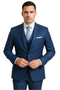 "Blue Sharkskin Business Suit for Men - Two Button Vested Style"