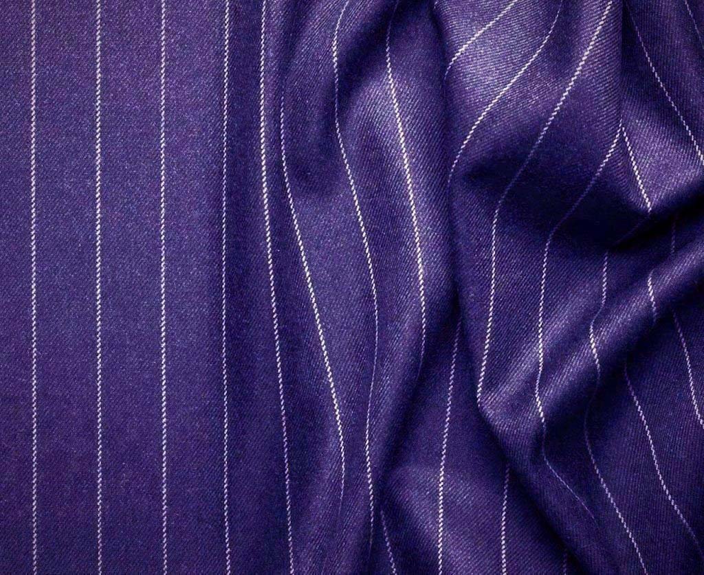 Rockefeller Collection - Double Breasted Stripe Suit Purple Regular Fit 2 Piece - Purple