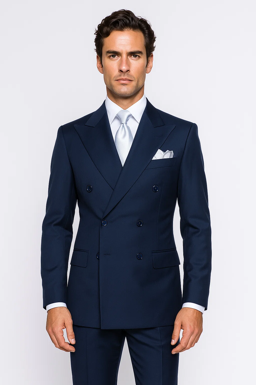 Men’s Beige tan Checkered Three Piece Suit with Classic Fit Wide Leg Pleated Pants by Rossiman khaki color