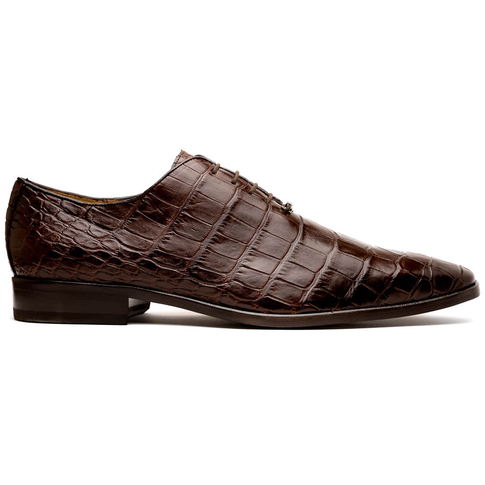 Marco Di Milano Bono Brown Alligator Wholecut Oxfords - 8