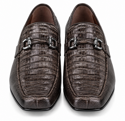 Mens Alligator Loafer Mens Brown Genuine Caiman Belly And Lizard Stylish Dress Loafer By Los Altos Boots
