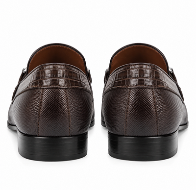 Mens Alligator Loafer Mens Brown Genuine Caiman Belly And Lizard Stylish Dress Loafer By Los Altos Boots