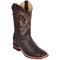 Men's Los Altos Ostrich Skin Wide Square Toe Boots - Honey