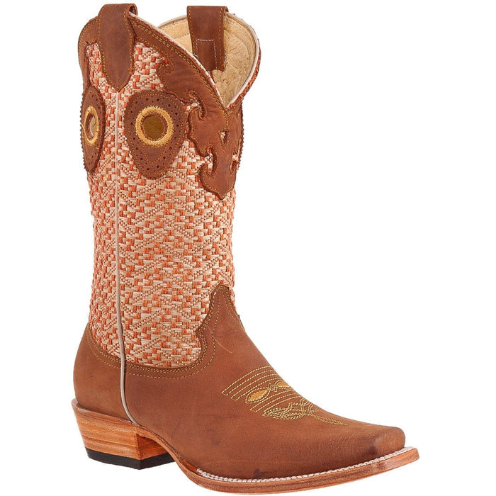 Botas Vaqueras de Cuero Rodeo Tubo de Tweed para Dama - 6