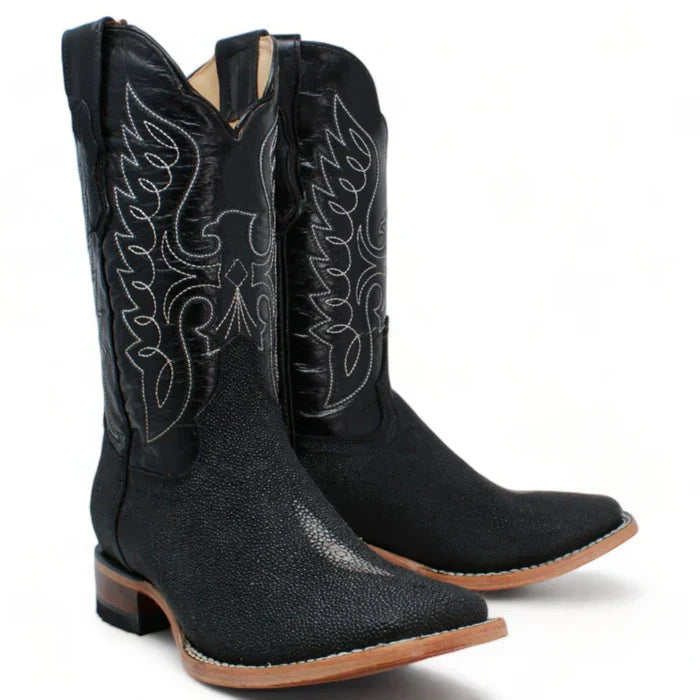Botas de Mantarraya PS Grabada Horma Rodeo Cuadrada - 6
