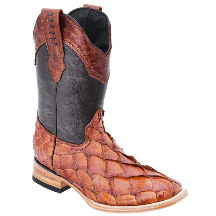 Botas de Pescado Pirarucu Original en Horma Rodeo Color Cognac - 6