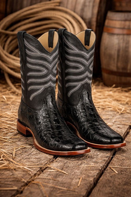 Botas de Pescado Pirarucu Original en Horma Rodeo Cuadrada-New Designer Collection