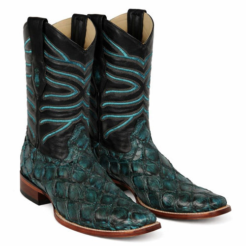 Botas de Pescado Pirarucu Original en Horma Rodeo Cuadrada-New Designer Collection