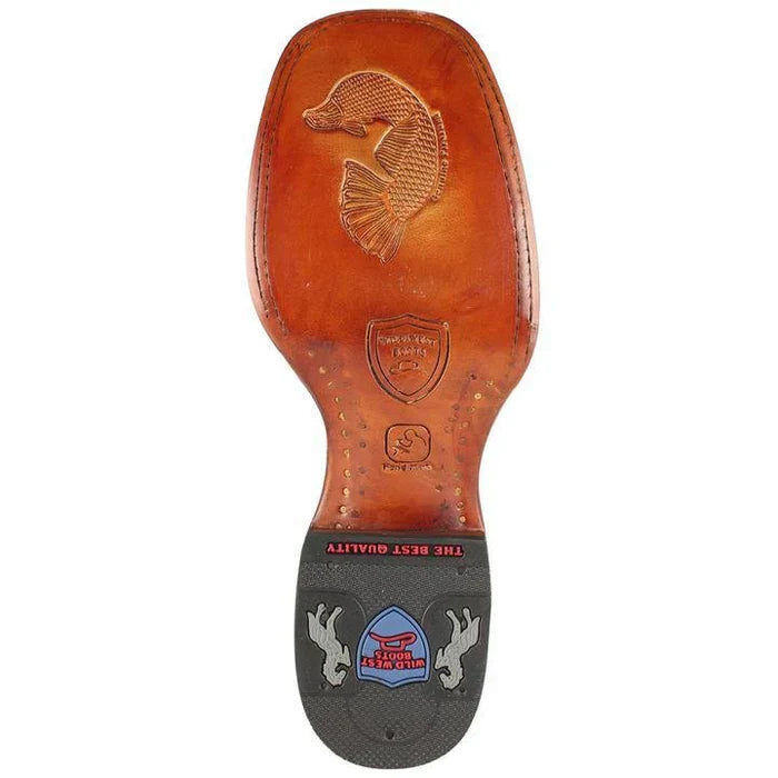 Botas de Pescado Pirarucu Original en Horma Rodeo Cuadrada WW - 6