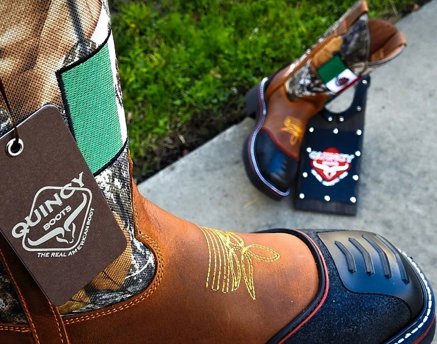 Botas de Trabajo Bandera de Mexico con Casco de Acero - 6