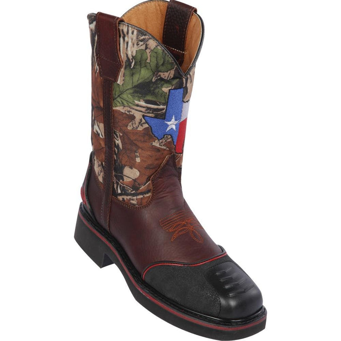 Botas de Trabajo con Bandera de Texas con Casco de Acero - 6