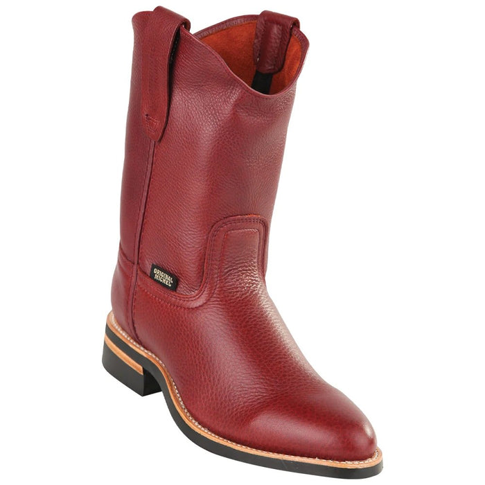 Botas de Trabajo con Suela de Hule Color Vino OM - 6