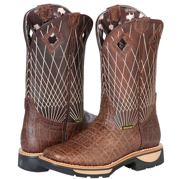 Botas de Trabajo de Cuero Original Horma Rodeo Color Tan GEN - 6