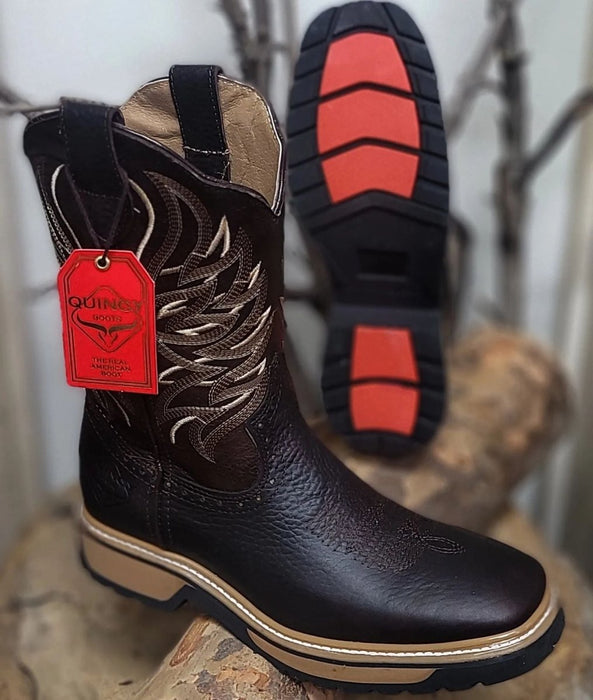 Botas de Trabajo Horma Rodeo Suela Doble Densidad Color Chocolate - 6