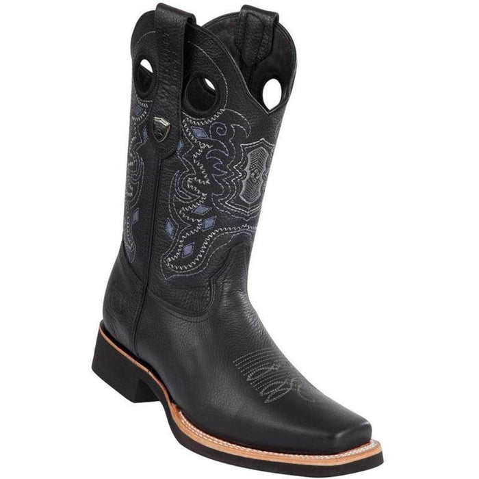 Botas Vaqueras de Cuero Horma Rodeo Cuadrada Ancha WW - 6