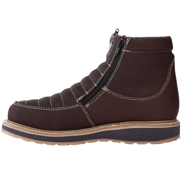 Botines de Trabajo Hammer Doble Zipper Suela Doble Densidad Color Cafe - 6