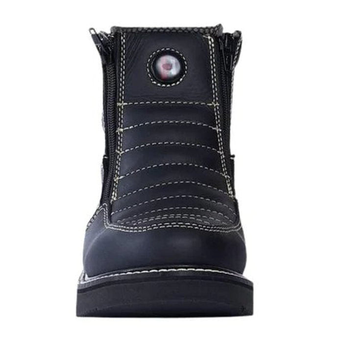 Botines de Trabajo Hammer Doble Zipper Suela Doble Densidad Color Negro - 6