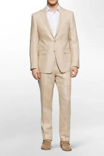 Mens Big and Tall Linen Suits - Natural Fit Summer Fabric Suit
