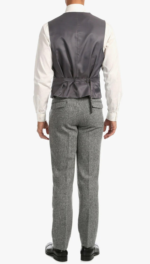 1920's Men's Clothing - Tweed Suit - Herringbone 1920s Mens Suit - Vintage Grey Tweed Suit