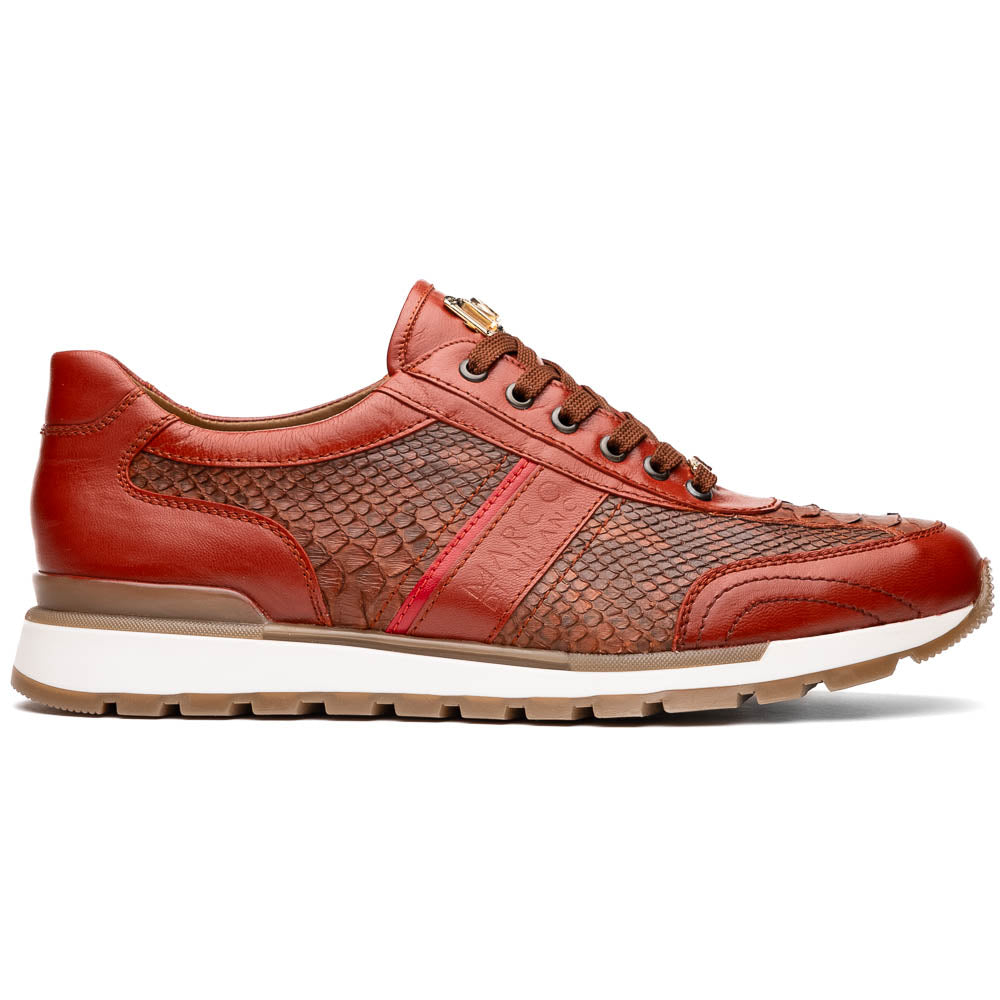 Marco Di Milano Brescia Antique Cognac Python & Calfskin Sneakers - 8
