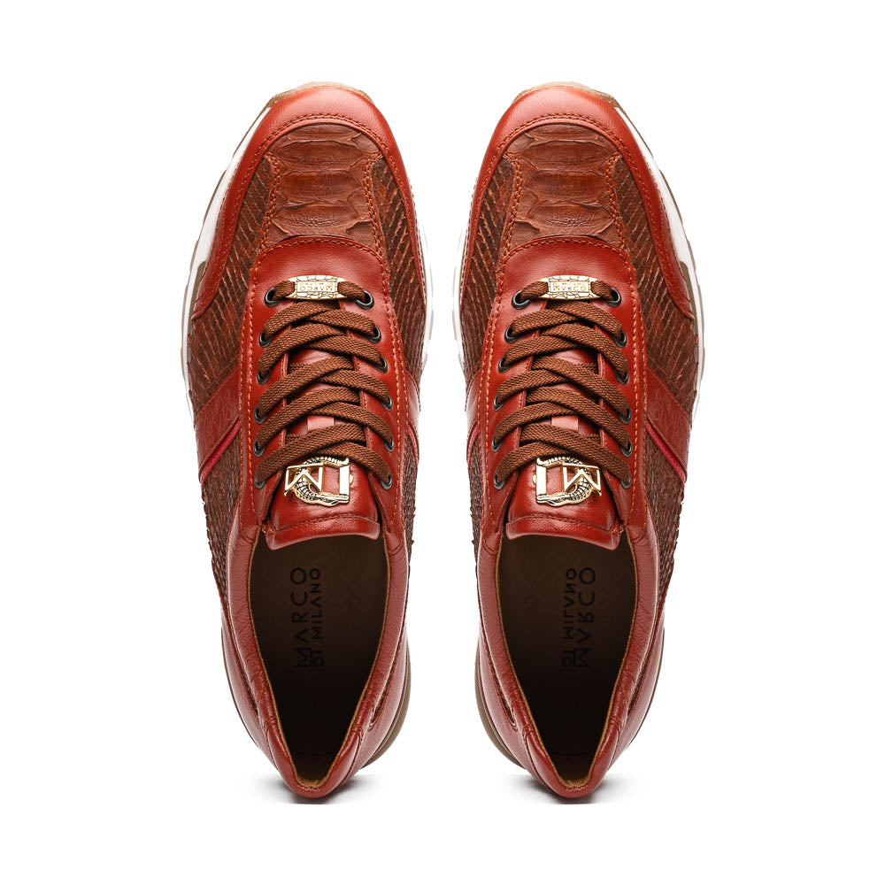 Marco Di Milano Brescia Antique Cognac Python & Calfskin Sneakers - 8