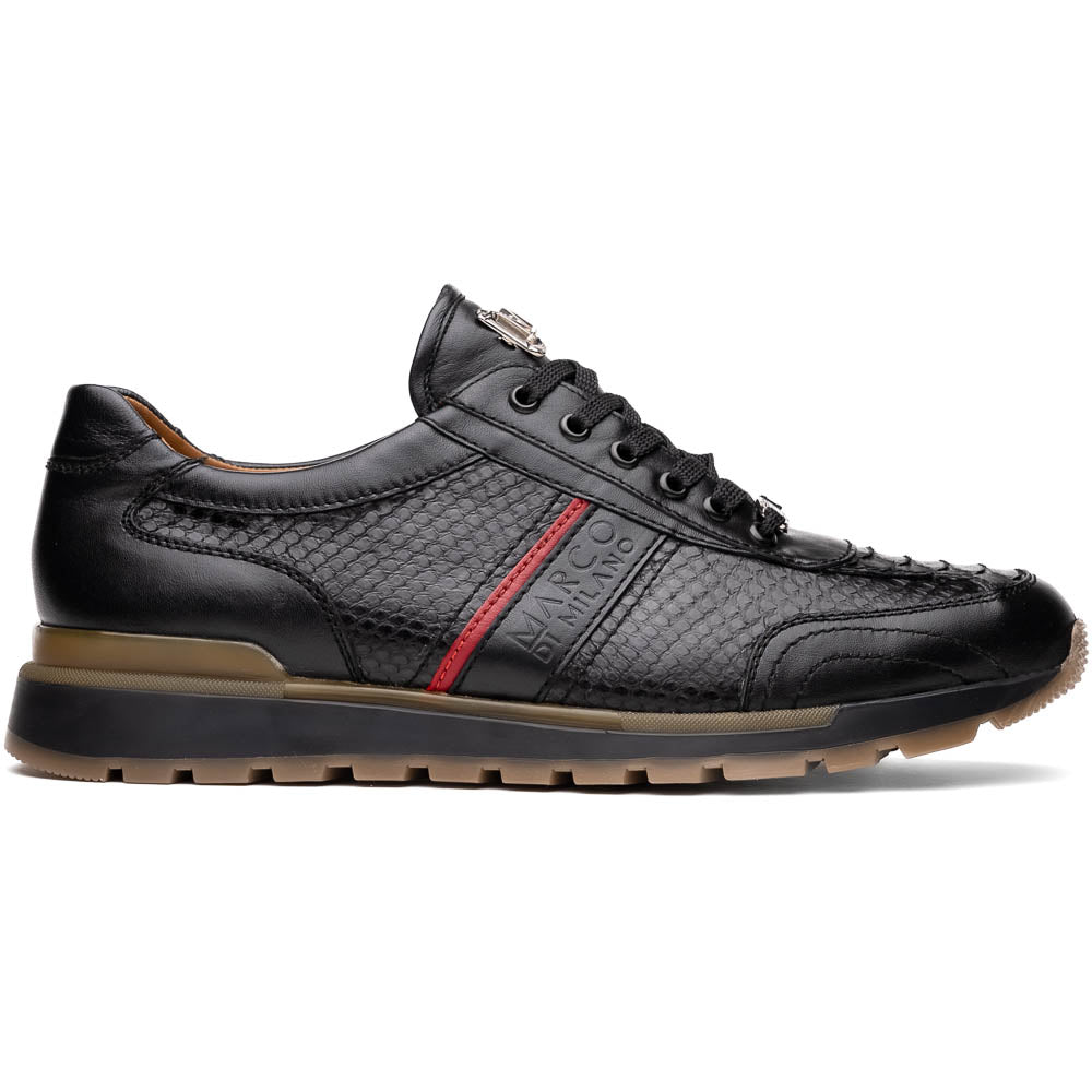 Marco Di Milano Brescia Black Python & Calfskin Sneakers - 9