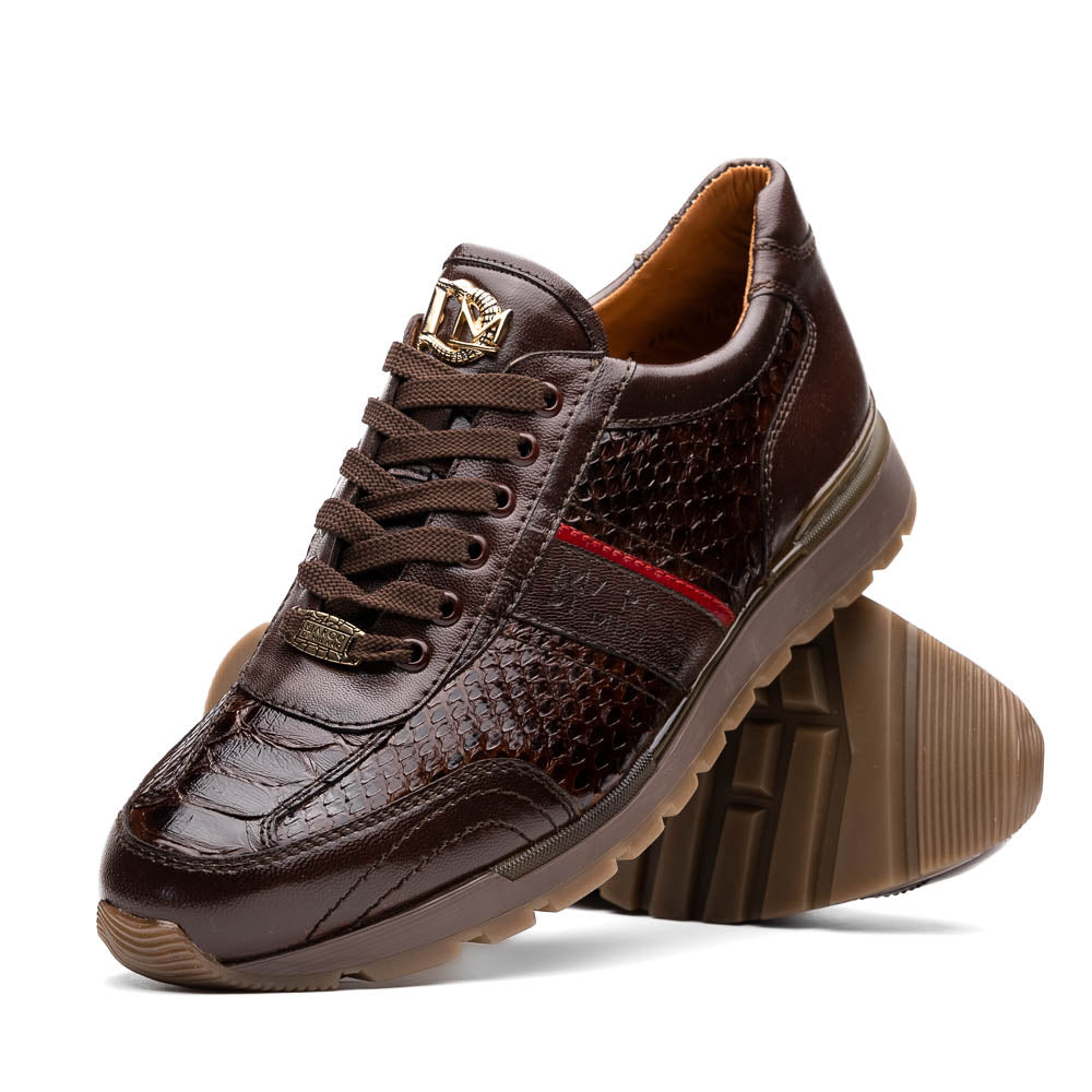 Marco Di Milano Brescia Yellow Brown Python & Calfskin Sneakers - 11.5