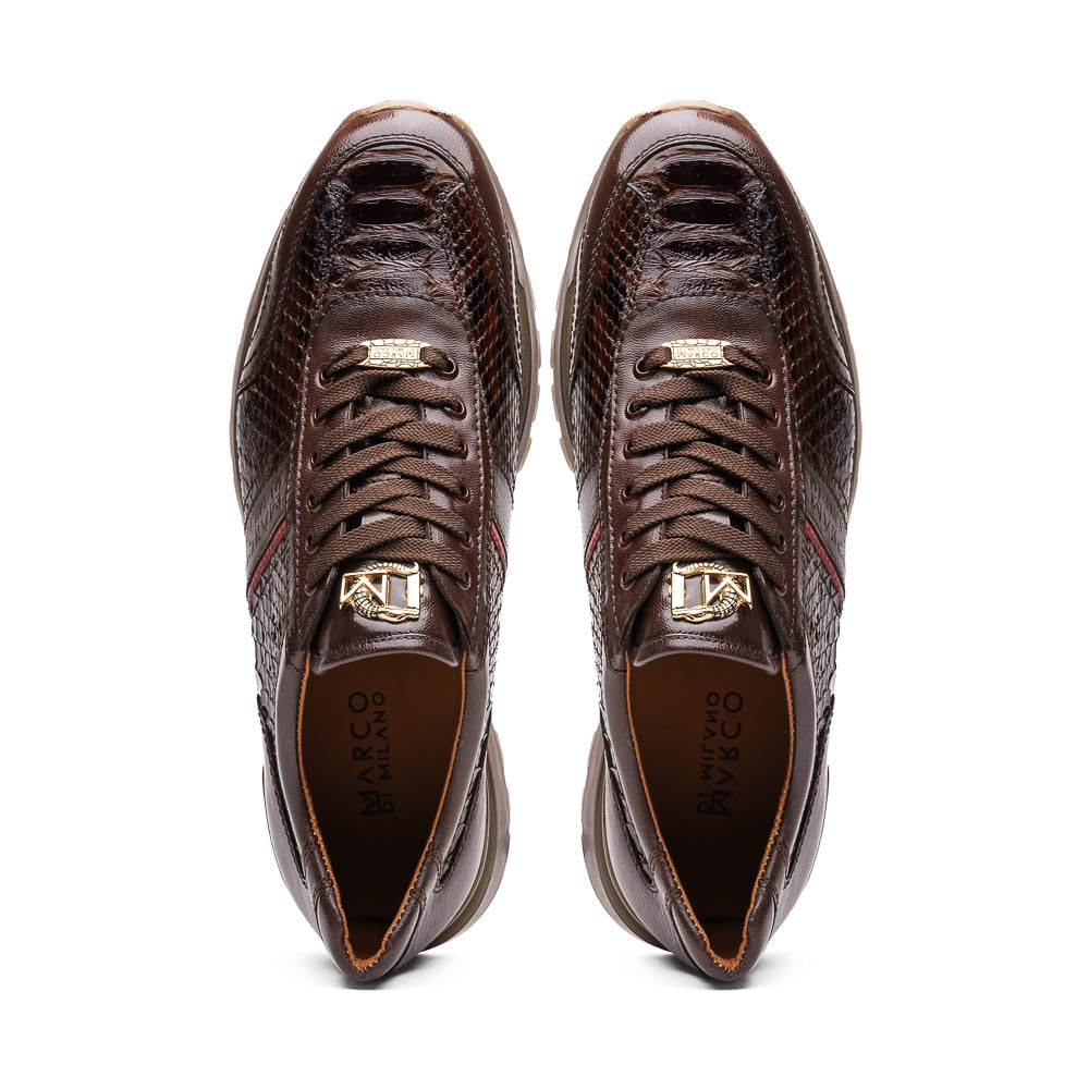 Marco Di Milano Brescia Yellow Brown Python & Calfskin Sneakers - 11.5