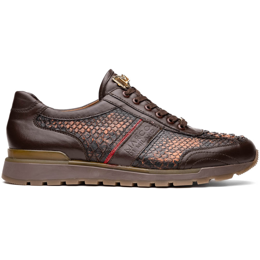 Marco Di Milano Brescia Wash Cognac Python & Calfskin Sneakers - 8