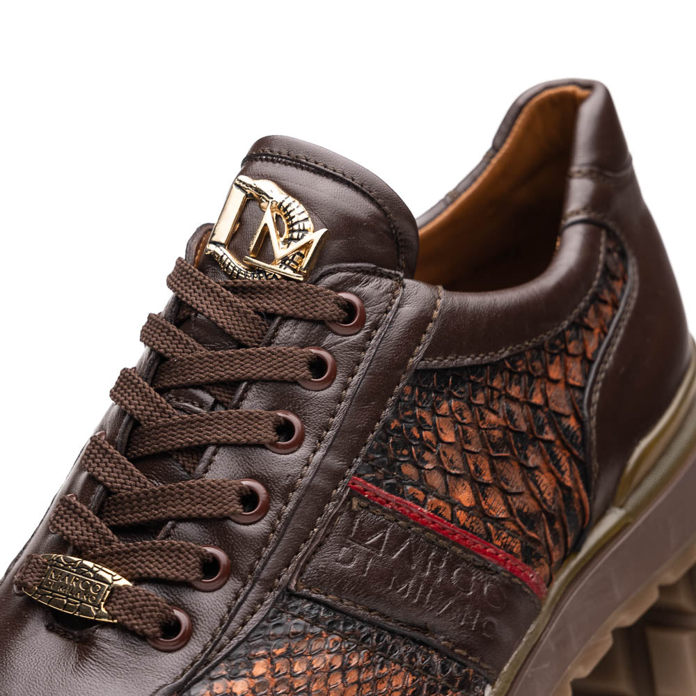 Marco Di Milano Brescia Wash Cognac Python & Calfskin Sneakers - 8