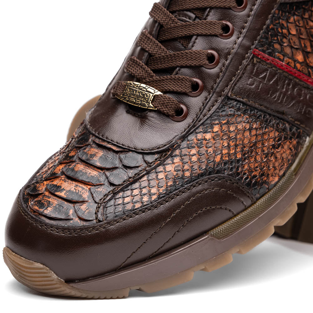 Marco Di Milano Brescia Wash Cognac Python & Calfskin Sneakers - 8