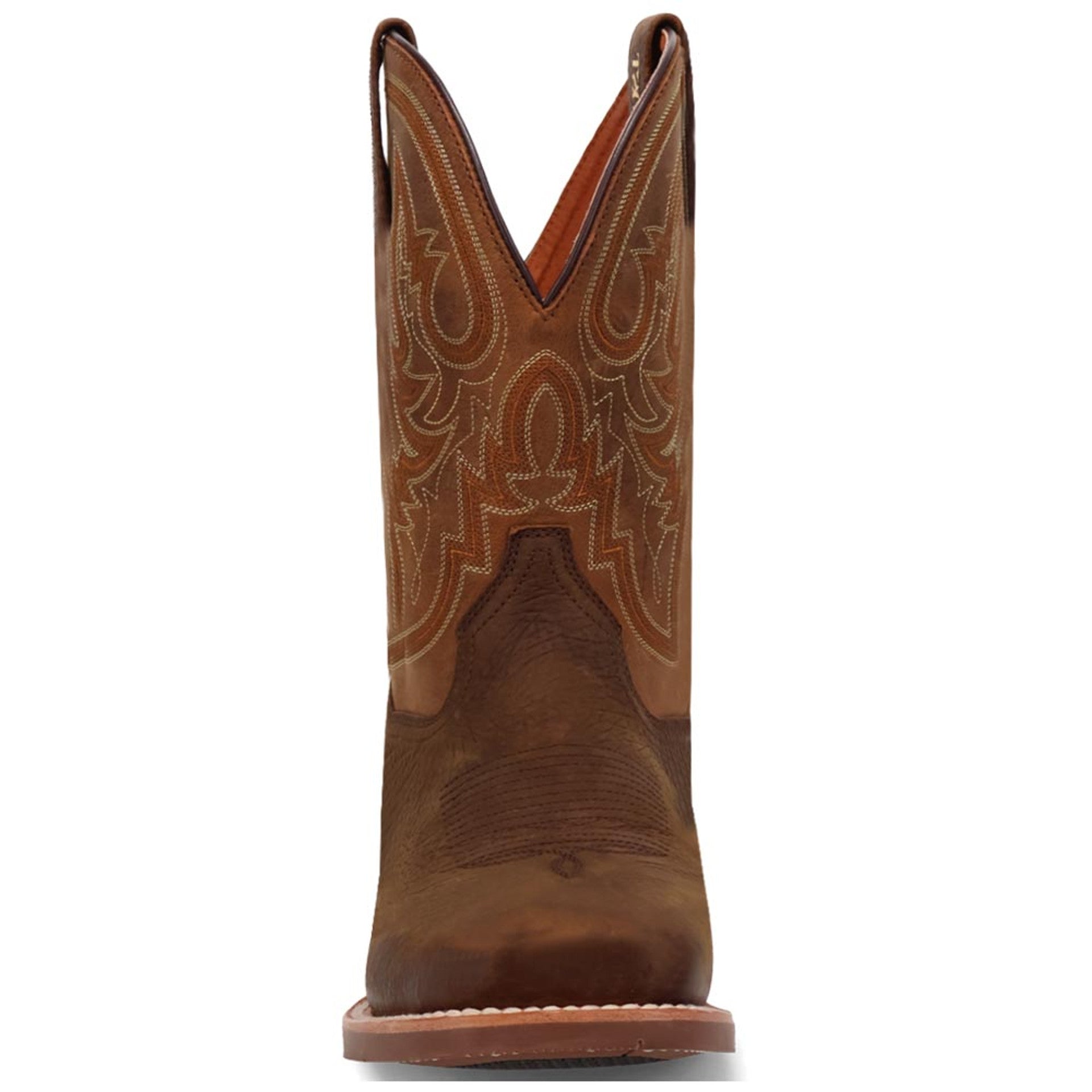 Dan Post Men's Bridgestone Chocolate & Tan Square Toe Western Boots - 7D