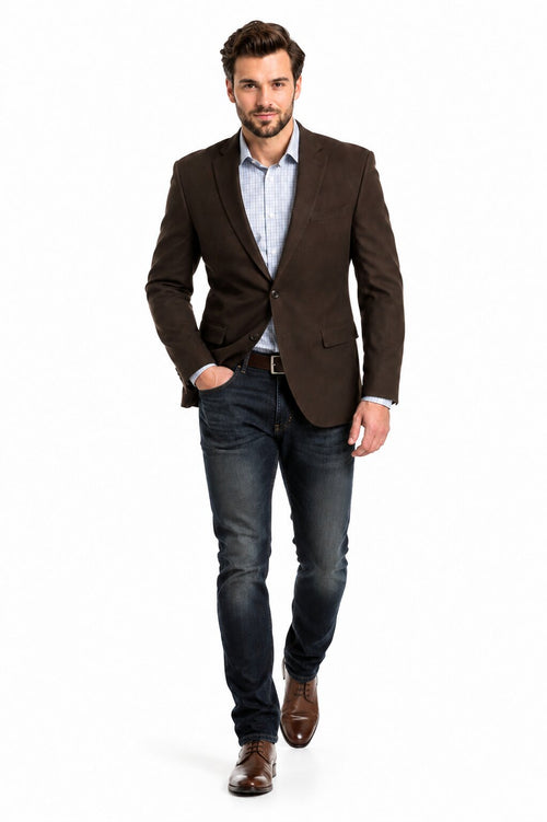 Men's Brown 2 Button Fashion Dress Casual Blazer-New Designer Collection